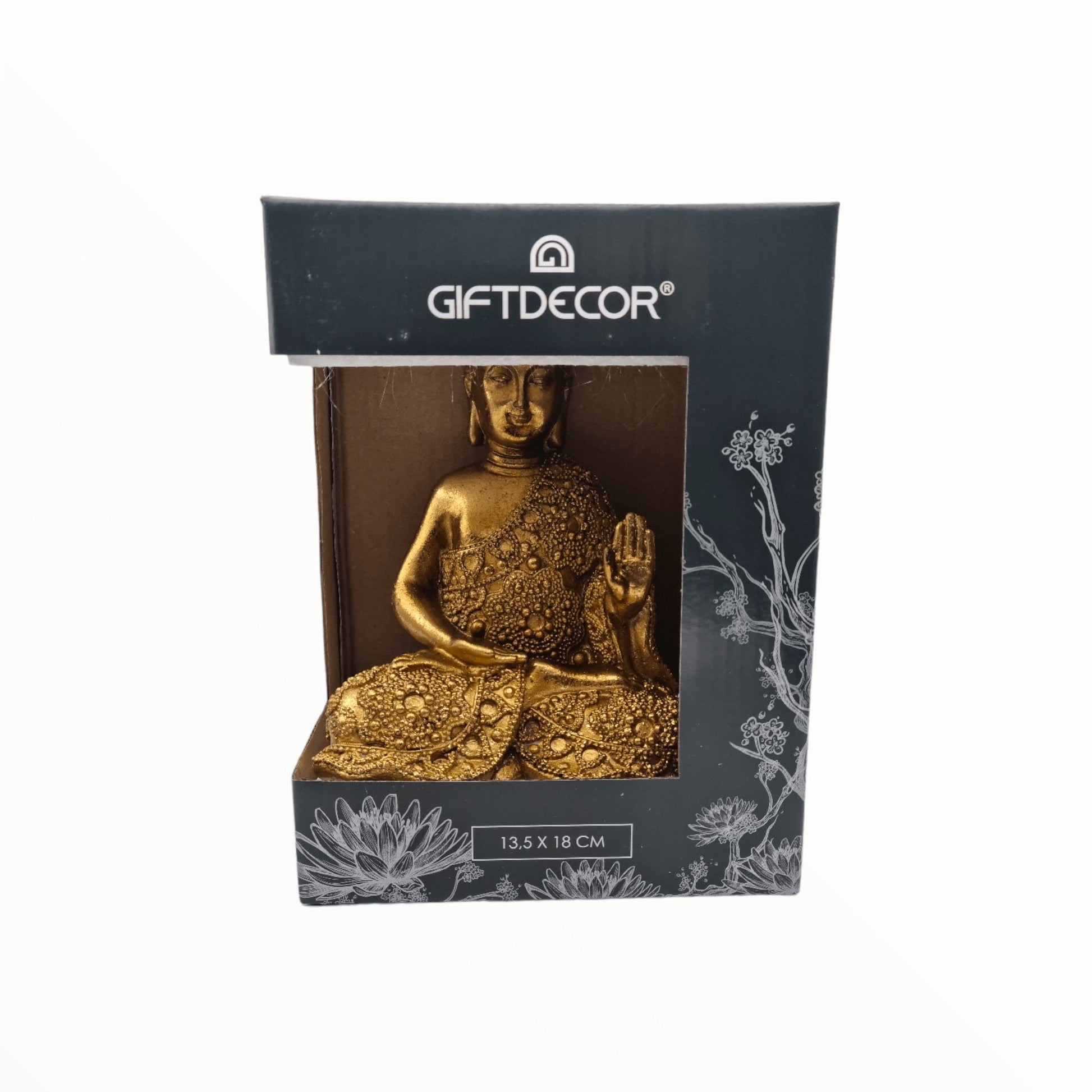 Sitzender Buddha aus goldenem Harz - Mabuhay Pinoy Asia Shop