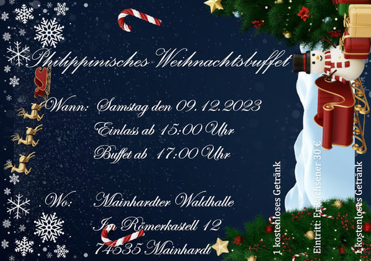 Ticket für Philippinisches Weihnachtsbuffet +1 kostenloses Getränk - Mabuhay Pinoy Asia Shop